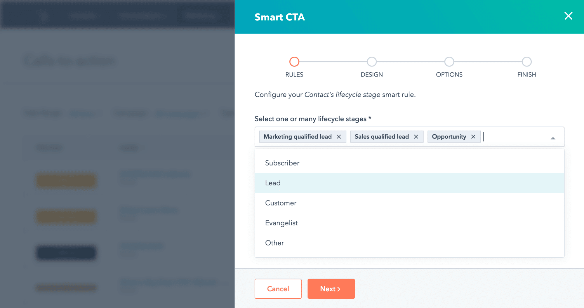 HubSpot Marketing Hub Smart CTA